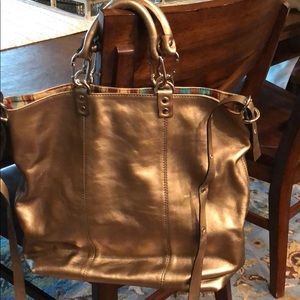 Gorgeous Gold Leather Plinio Visona Bag